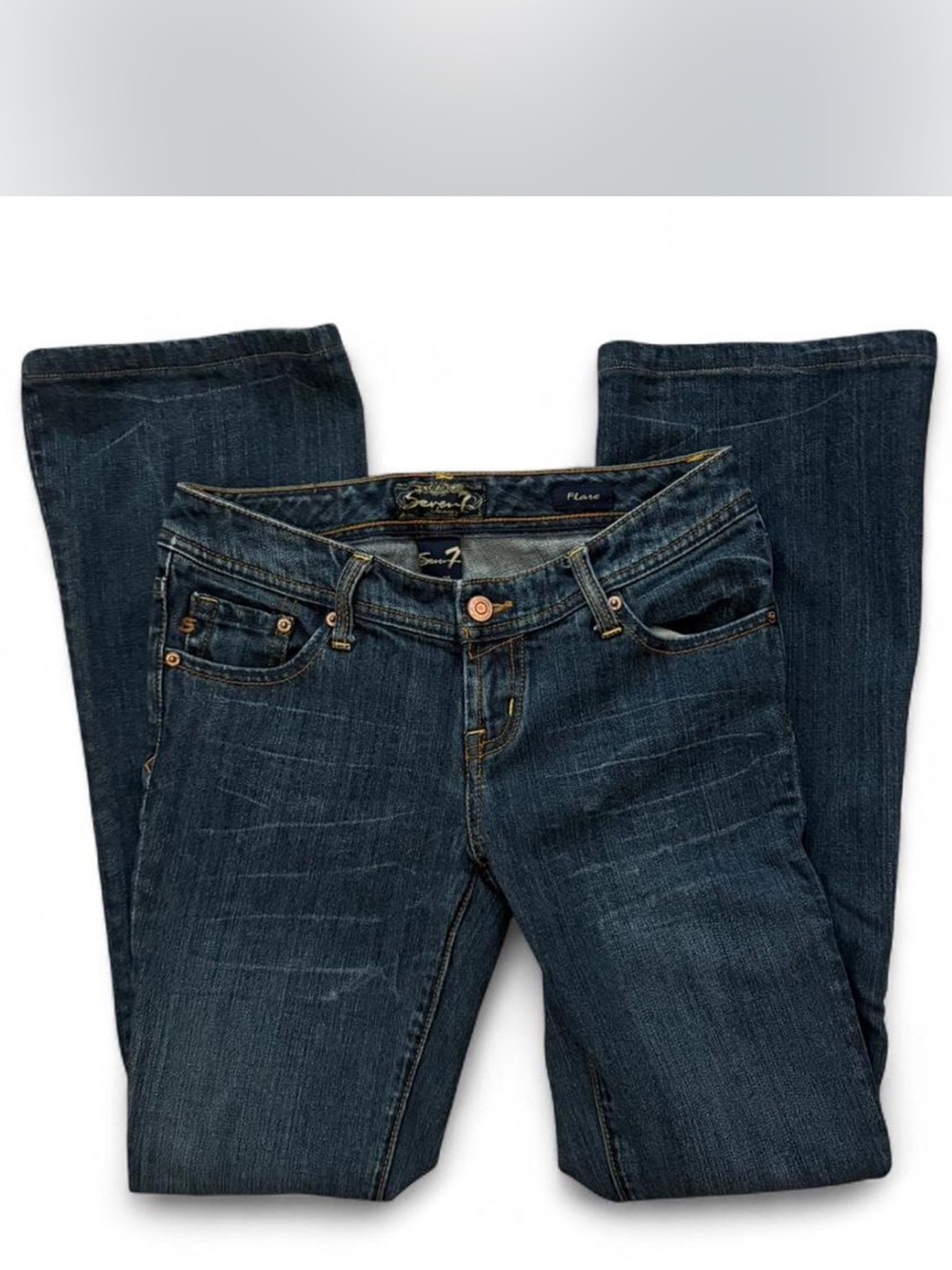 7 For All Mankind Dark Indigo Wide Leg Jeans